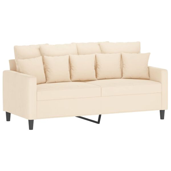 vidaXL 2-Sitzer-Sofa Creme 140 cm Samt