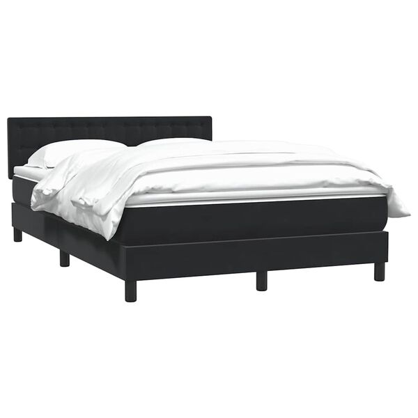 vidaXL Boxspringbett mit Matratze Schwarz 160x220 cm Samt