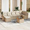vidaXL Gartensofa-set mit Speicher 8 pcs Beige und Creme Poly-Rattan