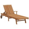 vidaXL Sonnenliege mit Kissen Braun 195 x 59 x 78,5 cm Massivholz Teak