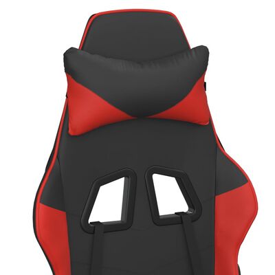 vidaXL Gaming-Stuhl mit Fußstütze Schwarz und Rot Kunstleder