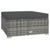 vidaXL 7-tlg. Garten-Lounge-Set mit Kissen Poly Rattan Grau