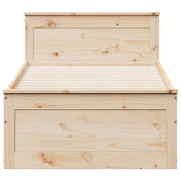 vidaXL Massivholzbett ohne Matratze mit Kopfteil 100x200cm Kiefernholz
