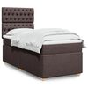 vidaXL Boxspringbett mit Matratze Dunkelbraun 90x190 cm Stoff
