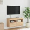 vidaXL TV-Wandschrank mit LED-Leuchten Sonoma-Eiche 80x30x40 cm
