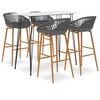 vidaXL 5-tlg. Bar-Set Wei&szlig; und Grau
