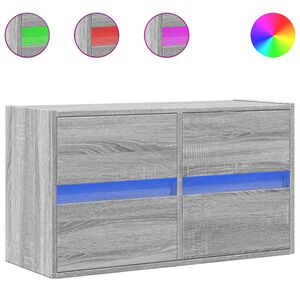 vidaXL TV-Wandschrank mit LED-Beleuchtung Grau Sonoma 80x31x45 cm