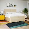 vidaXL Boxspringbett mit Matratze Creme 200x200 cm Stoff