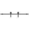 vidaXL Schiebet&uuml;rbeschlag-Set 183 cm Stahl Schwarz