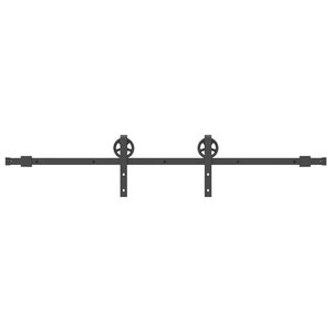 vidaXL Schiebet&uuml;rbeschlag-Set 183 cm Stahl Schwarz