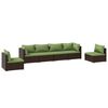 vidaXL 6-tlg. Garten-Lounge-Set mit Kissen Poly Rattan Braun