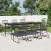 vidaXL 7-tlg. Garten-Essgruppe Schwarz PVC-Rattan