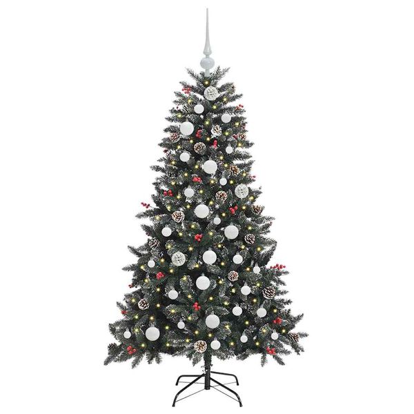 vidaXL K&uuml;nstlicher Weihnachtsbaum Gr&uuml;n 150 cm PVC, Plastik und Stahl