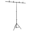 vidaXL Hintergrundst&auml;nder T-Form Schwarz 151x60x(70-200) cm