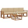 vidaXL Outdoor-Sofagarnitur 5 pcs Natur und Beige Massivholz Akazie