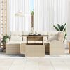 vidaXL Garten-Sofa-Set mit Kissen 7 pcs Beige und Creme