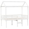 vidaXL Hochbett mit Dach Weiß 80x200 cm Massivholz Kiefer
