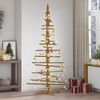 vidaXL Holz Weihnachtsbaum mit Ständer Braun 210 cm Massivholz Kiefer