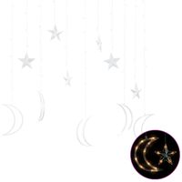 vidaXL Lichterketten Stern und Mond Fernbedienung 138 LEDs Warmweiß
