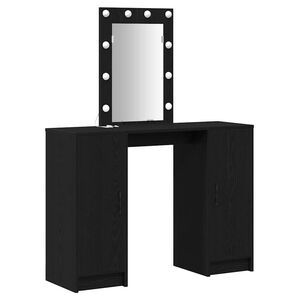 vidaXL Schminktisch mit T&uuml;r Schwarz 102 x 33 x 135 cm Holzwerkstoff