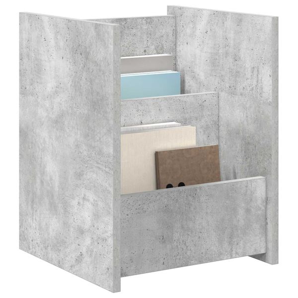 vidaXL Magazinregal mit Regal Beton Grau 35 x 35 x 45 cm Holzwerkstoff