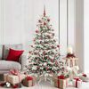 vidaXL K&uuml;nstlicher klappbarer Weihnachtsbaum Wei&szlig; 180 cm PE und PVC