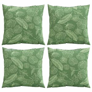 vidaXL Streupillows 4 stk. Polyesterstoff Blattmuster 50 x 50 cm