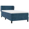 vidaXL Boxspringbett mit Matratze Dunkelblau 90x190 cm Samt