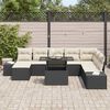 vidaXL Gartensofa-set mit Kissen 9 pcs Schwarz und Creme Poly-Rattan