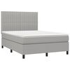 vidaXL Boxspringbett mit Matratze Hellgrau 140x190 cm Stoff