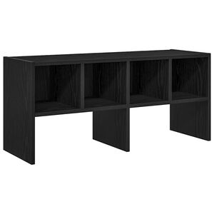 vidaXL Schuhregal Stapelbar Schwarz Eichen-Optik 89,5x30x40 cm