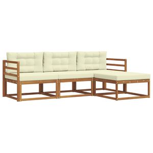 vidaXL Outdoor-Sofagarnitur 4 stk. Natur und Creme