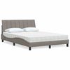 vidaXL Bett mit Matratze "Hanko" Taupe 120x200 cm Stoff