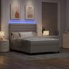 vidaXL LED Boxspringbett mit Matratze Taupe 140 x 190 cm Stoff