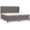 vidaXL Boxspringbett mit Matratze Grau 200x200 cm Kunstleder