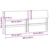 vidaXL Gepolstertes Kopfteil Hellgrau 200 cm Massives Kiefernholz