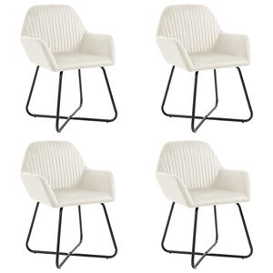 vidaXL Esszimmerst&uuml;hle 4 Stk. Creme Samt