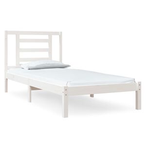 vidaXL Massivholzbett ohne Matratze Wei&szlig; 90x190 cm Kiefernholz