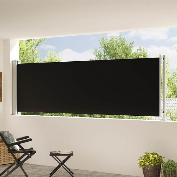 vidaXL Seitenmarkise Ausziehbar 117x600 cm Schwarz