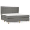 vidaXL Boxspringbett mit Matratze Dunkelgrau 180x200 cm Stoff