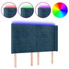 vidaXL LED Kopfteil Dunkelblau 147x16x118/128 cm Samt
