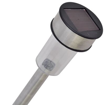Solarbetriebene Edelstahl-LED-Pfostenlampe 12er-Set