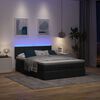 vidaXL Ottomane Bett mit Matratze & LEDs Schwarz 140x190 cm Stoff