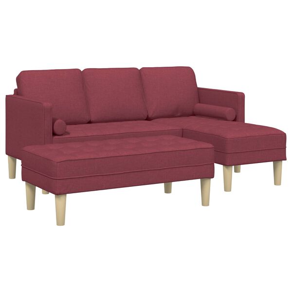vidaXL Sofa Set 2 pcs Weinrot 173 x 131 x 67 cm Stoff