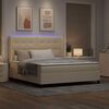 vidaXL LED Boxspringbett mit Matratze Creme 180 x 200 cm Stoff