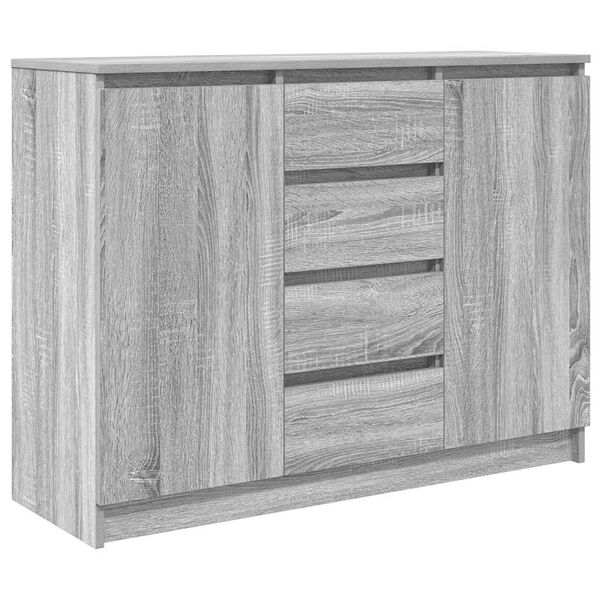 vidaXL Sideboard mit Schubladen Grau Sonoma 100,5x35x76 cm