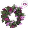 vidaXL Weihnachtskränze 6 Stk. Frühlingsrosen Helllila 250 cm