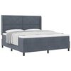 vidaXL Boxspringbett mit Matratze Dunkelgrau 180 x 200 cm Samt