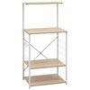 vidaXL Mikrowellenregal Wei&szlig; Eiche-Optik 60x39,6x123 cm Holzwerkstoff