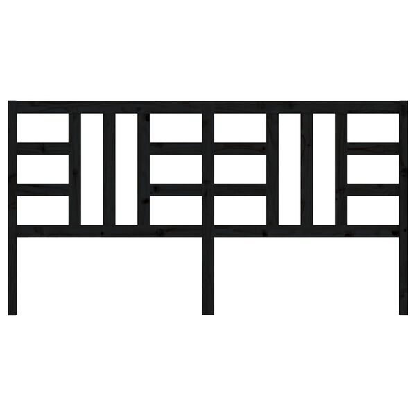 vidaXL Kopfteil Schwarz 206x4x100 cm Massivholz Kiefer